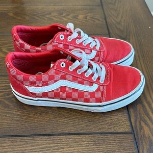 Vans Red and White Checkered Sneakers